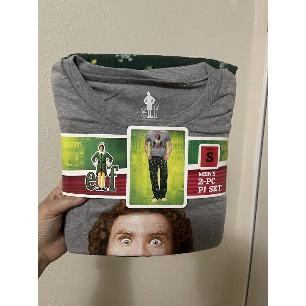 NEW ELF Christmas movie Pajama Lounge Gift set Men's Size Small briefly stated